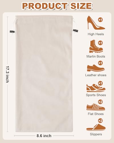 4 Pcs Single Shoe Bags for Travel, Dust Velvet Bag, Rio Red, 17.3x8.6 Inch - color: Beige, size: 17.3"x8.6"