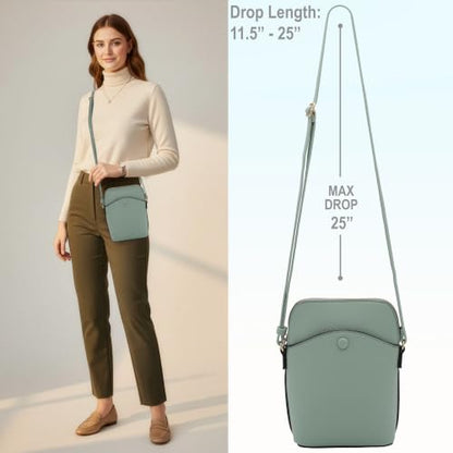 Solene Small Crossbody Bag with Gold Hardware, Mini Shoulder Purse with Adjustable Strap - color: Mint