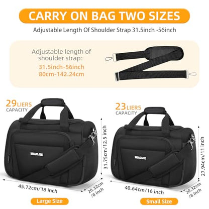 Underseat Carry On Luggage Bag, Lightweight Travel Tote Bag for Travel - color: Black, size: 18IN
