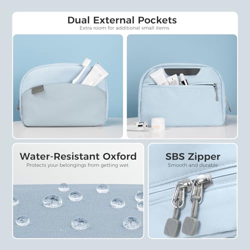 pack all Travel Toiletry Bag, Large Capacity, Durable Oxford Fabric - color: Glacier Blue