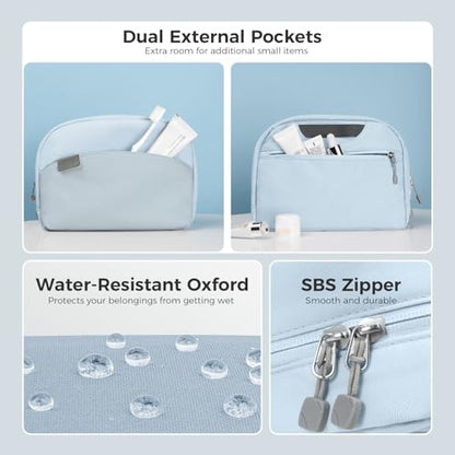 pack all Travel Toiletry Bag, Large Capacity, Durable Oxford Fabric - color: Glacier Blue