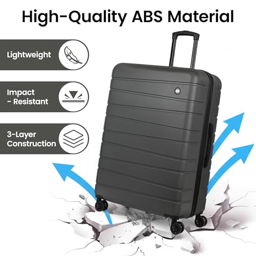 2-Piece Set(16/30in) Hardshell Suitcase w/Wheels,NO LOCK - color: Grey, size: 2-Piece Set (16"/30'')