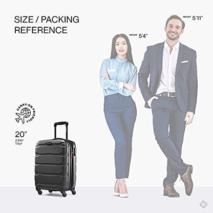 Samsonite Omni PC Hardside Expandable Luggage with Spinner Wheels, Black, Carry-On 20-Inch - color: Black, size: Carry-On 20-Inch