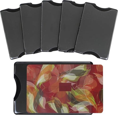 5 Pack RFID Blocking Sleeves Durable Transparent Plastic Credit Card Sleeve Protector Identity Theft Protection Secure Clear Card Holders (Black) - color: Black-5 Pcs