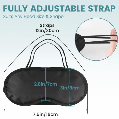 60 PCS Sleep Eye Masks Blindfolds - Light-Tight with Nose Pad & Adjustable Strap, Bulk Comfortable Breathable Party Supplies for Team Building Travel, Black Eye Cover for Women Men - color: 60 Pcs Blindfolds Bulk