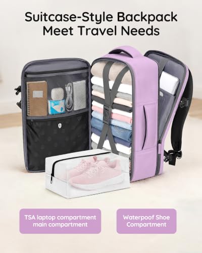 Taygeer Travel Backpack, Luggage Backpack with 15.6inch Laptop Compartment - color: Orchid Purple