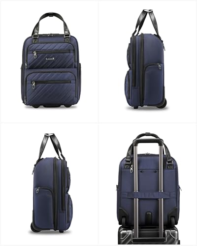 LUGGEX Underseat Carry On Bag, Blue Black, 16" - color: Navy Blue, size: Underseat 16 inch