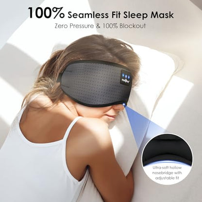 MUSICOZY Sleep Headphones Bluetooth 5.4 Sleep Mask with HD Sound - color: Gray