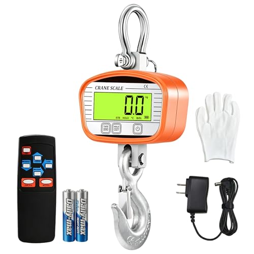4400lbs / 2000kg Hanging Scale 1lb(0.5kg) Accuracy Digital Crane Scale, Temperature and Humidity Industrial Heavy Duty Scale with Wireless Remote for Farm Livestock, Hunting, Factory - size: large