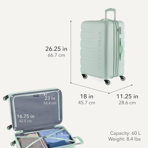 SwissGear 7366 Signature Hardside Expandable Luggage with Spinner Wheels, TSA Lock, Cup-Holder, Clearly Aqua, 3-Piece Set (19/23/27) - color: Clearly Aqua, size: 3-Piece Set (19/23/27)