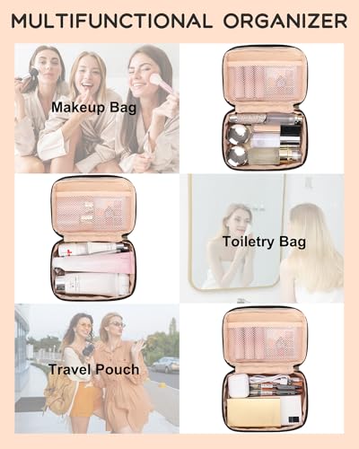 Relavel 작은 메이크업 가방, 여성용 귀여운 메이크업 파우치, 블랙 - color: 01-블랙, size: 소형