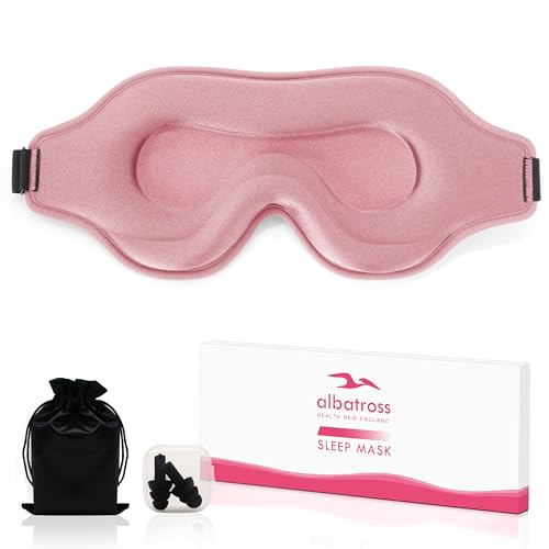Sleep Mask for Men and Women, Lash Extensions 3D Eye Mask, Pink | Blackout Night Blindfold Eye Cover with Adjustable Strap for Side Sleepers, Breathable, Zero Pressure, Travel Essentials - color: Pink