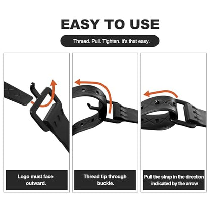 2 Pack 14" Rubber Tie Down Straps,Quick Lashing Straps with Buckles | TPU Material,Adjustable Utility Tension Straps,Simple Straps for Securing Bike Moto Luggage,Garden Hoses,Skis,Cables Black - color: Black, size: 14" Length / 2 Pack