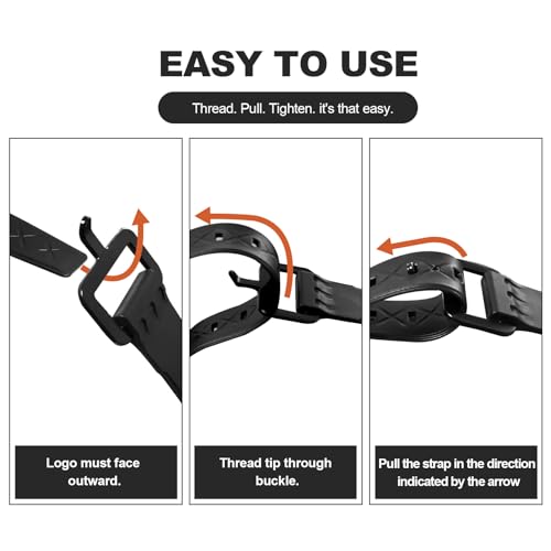 4 Pack 14" Rubber Tie Down Straps,Quick Lashing Straps with Buckles - color: Black, size: 14" Length / 4 Pack