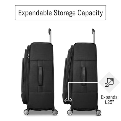 Samsonite UpLIFT Lightweight Softside Carry-On Luggage with Spinner Wheels - Expandable - Airline-Approved, Polyester Soft Suitcase for Ultra Light Travel - Black - color: Black, size: Carry-On
