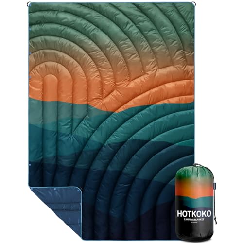 Puffy Camping Blanket,Mini Camp Blanket Outdoor Camping Quilt Waterproof - color: Dawn, size: 39x55"