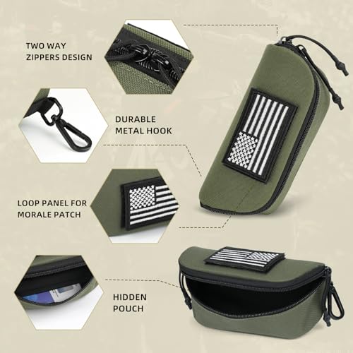 Tactical Molle Glasses Case, Shockproof Eyeglass Pouch for Glasses - color: 03-army Green