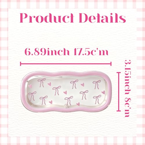 Glasses Case Hard Shell, Clear Eyeglass Case, Cute Holder for Sunglasses and Reading Glasses - color: Pink Bow