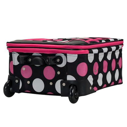 Rockland Fashion Softside 2 Piece Luggage Set, Expandable, (14" Tote/19" Upright), Multi Pink Dot - color: Multi Pink Dot, size: 2 Piece (19"/14" Tote)