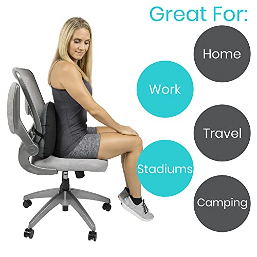 Vive Inflatable Lumbar Pillow - Cushion for Airplane Seat Travel Support