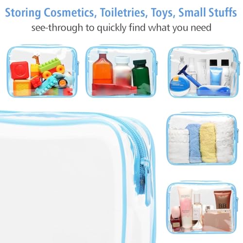 PACKISM TSA Approved Toiletry Bag - Clear Makeup Bag for Travel, Light Blue - color: New Light Blue, size: Medium Set