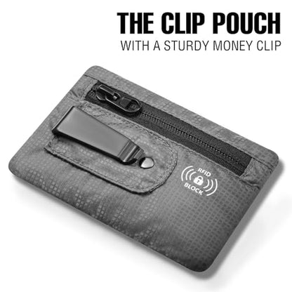 KOSMCCO RFID Blocking Clip Stash Pocket Travel Belt Wallet, Grey, Medium - color: Grey, size: Medium (3.5x5.2")