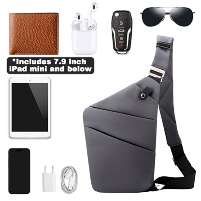Anti Theft Travel Bag Sling Cross-body Bag Large Capacity - color: Dark Grey, style: Right Shoulder
