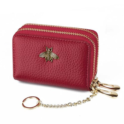 imeetu RFID Credit Card Holder, Small Card Wallet Women, Leather Card Case - color: Max - Red, size: Max