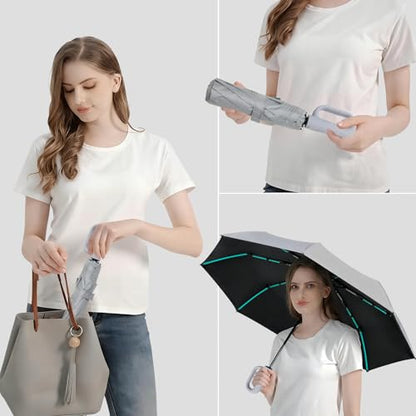 Compact Automatic Folding Umbrella – Portable Backpack Umbrella with Hook - color: grey2