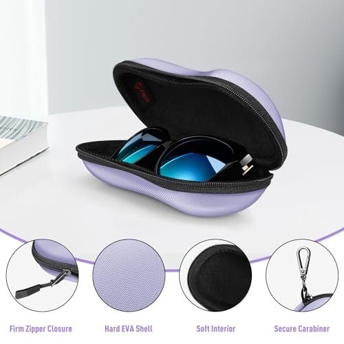 FINTIE Sunglasses Case, Hard EVA Shell Shockproof Sport Glasses Case - color: Purple