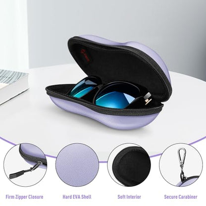FINTIE Sunglasses Case, Hard EVA Shell Shockproof Sport Glasses Case - color: Purple