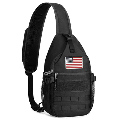 HALOVIE Anti-theft Sling Backpack RFID Crossbody Travel Daypack - color: Black