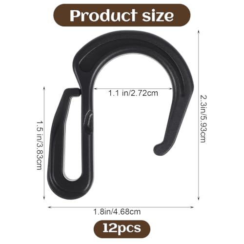 12PCS Plastic S Shaped Cargo Net Hook Clips Elastic Car Mesh Hooks