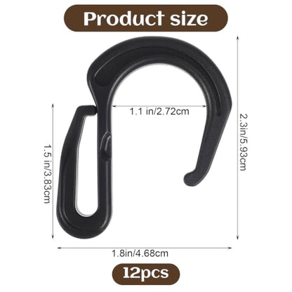 12PCS Plastic S Shaped Cargo Net Hook Clips Elastic Car Mesh Hooks
