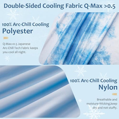 Marchpower Arc-Chill Cooling Blanket for Hot Sleepers Queen Tie-Dye Blue - color: Tie-dye Blue, size: Queen 79" X 86"