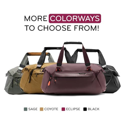 Peak Design Travel Duffel 50L, Eclipse – Weatherproof, Extra-Wide Zip Access, 4 External Pockets, Fits Packing & Camera Cubes, Perfect for Weekend Trips & Versatile Travel Use - color: Eclipse, size: 50L