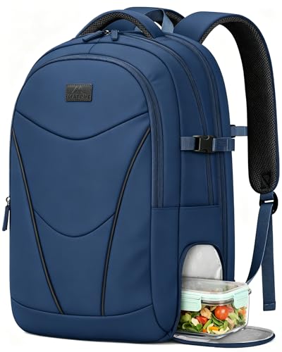 MATEIN HER Navy Blue Backpack, Computer Backpack with Water Bottle Pocket - color: Blue, size: 17.3 Inch