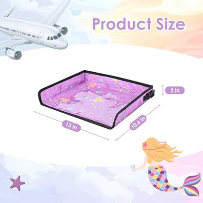 Kids Tray Table Cover, Airplane Tray Cover with Pockets - color: Purple