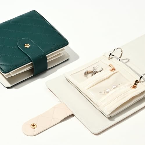 Oirlv Travel Jewelry Organizer Book Blue-Green - color: Blue-Green