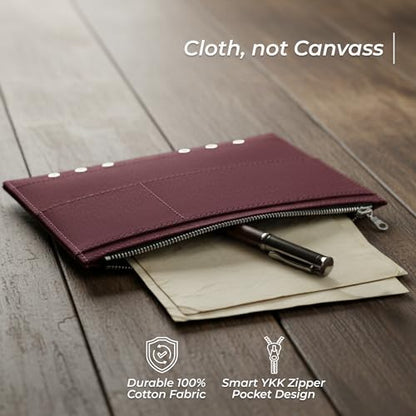 Wanderings 6-Ring Zipper Pocket for A5 Size Binder Planners - 5.9" x 8.25" / - Durable 100% Cotton Fabric - Planner Accessories Case for Refillable Planners - Compatible with Filofax - size: A5 Binder