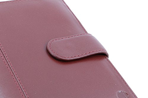 Genuine Sheep Leather Smart Family Size Passport Travel Wallet/Holder (ruby woo) - color: ruby woo