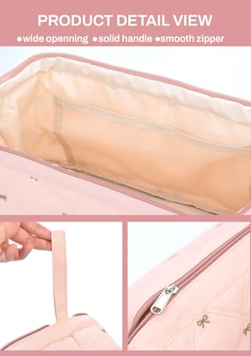 TeeYee Hair Tools Travel Bag for Dyson Airwrap Quilted Toiletry Bag - color: Pinkbow