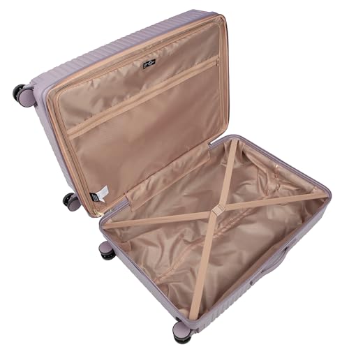 Jessica Simpson Abilene 28" Expandable 8-Wheel Spinner Large Checked Luggage Suitcase, Elderberry - color: Elderberry, size: Large Checked