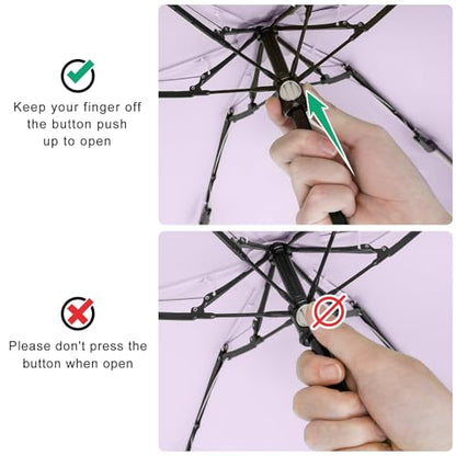 Mini Travel Umbrella - UPF 50+ Sun Protection Compact Manual Open Folding - color: 03.Purple