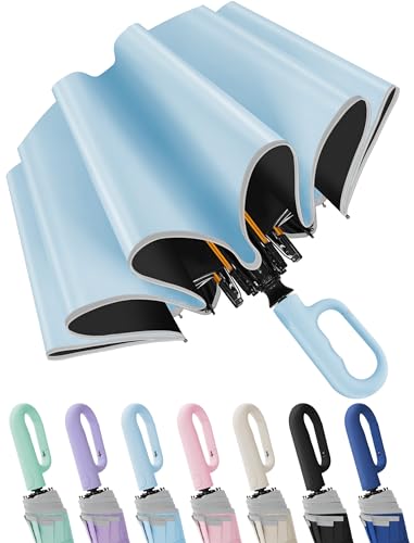 Seniny Travel Umbrella with UV Sun Protection, Large Rain Umbrellas - color: Sky Blue