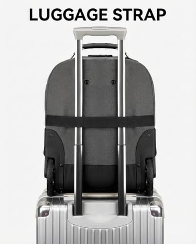 MATEIN Rolling Laptop Bag with Larger Wheels, Anti Theft Lock for Adult Men - color: Grey