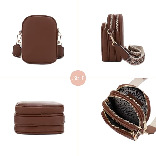 Mali+Lili, Josie Triple Zip Crossbody Bag - color: Webbing_brown