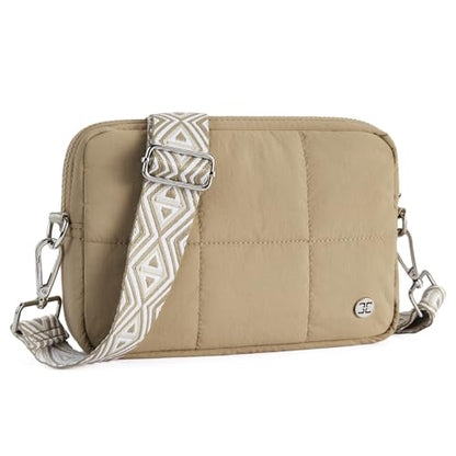 Telena Crossbody Bags for Women Cross Body Purse with Guitar Strap - color: Khaki