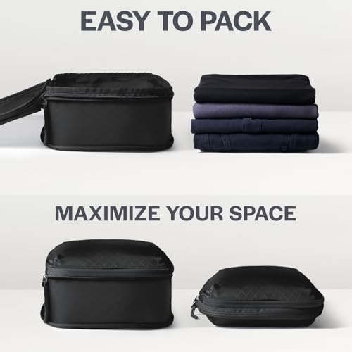 Aerotrunk Ultralight Compression Packing Cubes for Travel, 3-Pack, Black - color: Black, size: 3-Pack