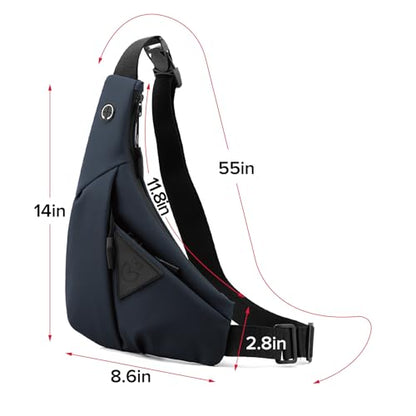 Small Sling Crossbody Bag Men Women, One Strap Casual Chest Bag - color: Blue
